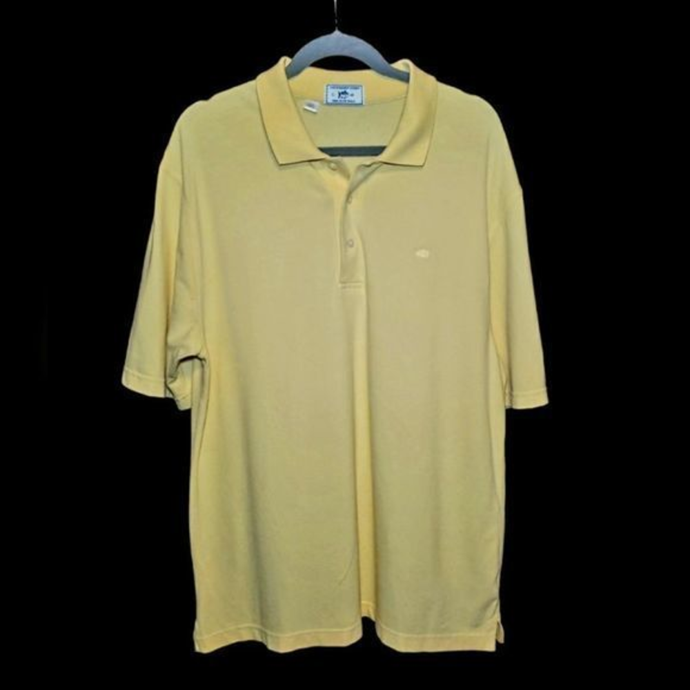 Southern Tide Men's Yellow Polo‎ Size Large